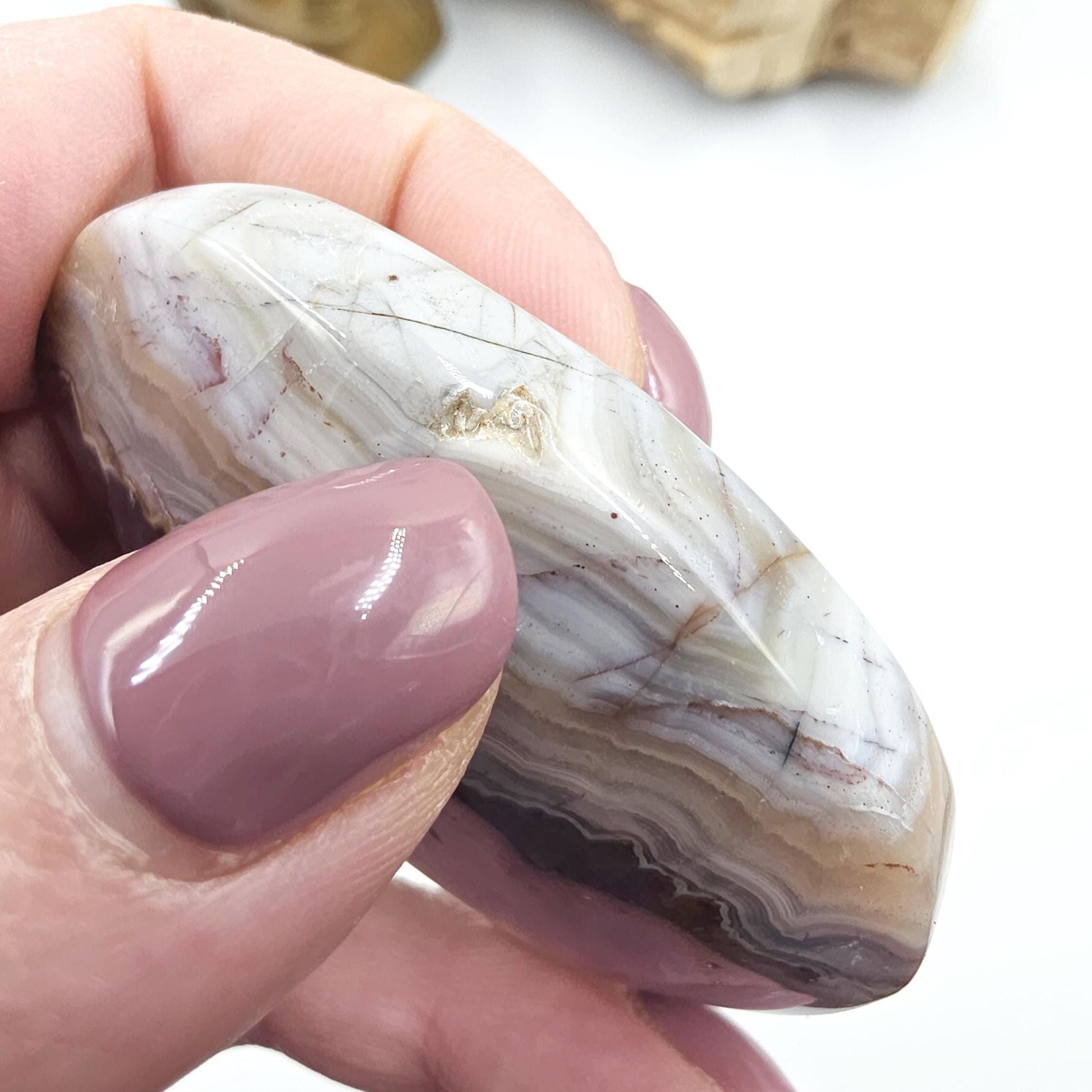 Amethyst Agate Palm Stone – Calm, Protection & Spiritual Healing Crystal, 85g