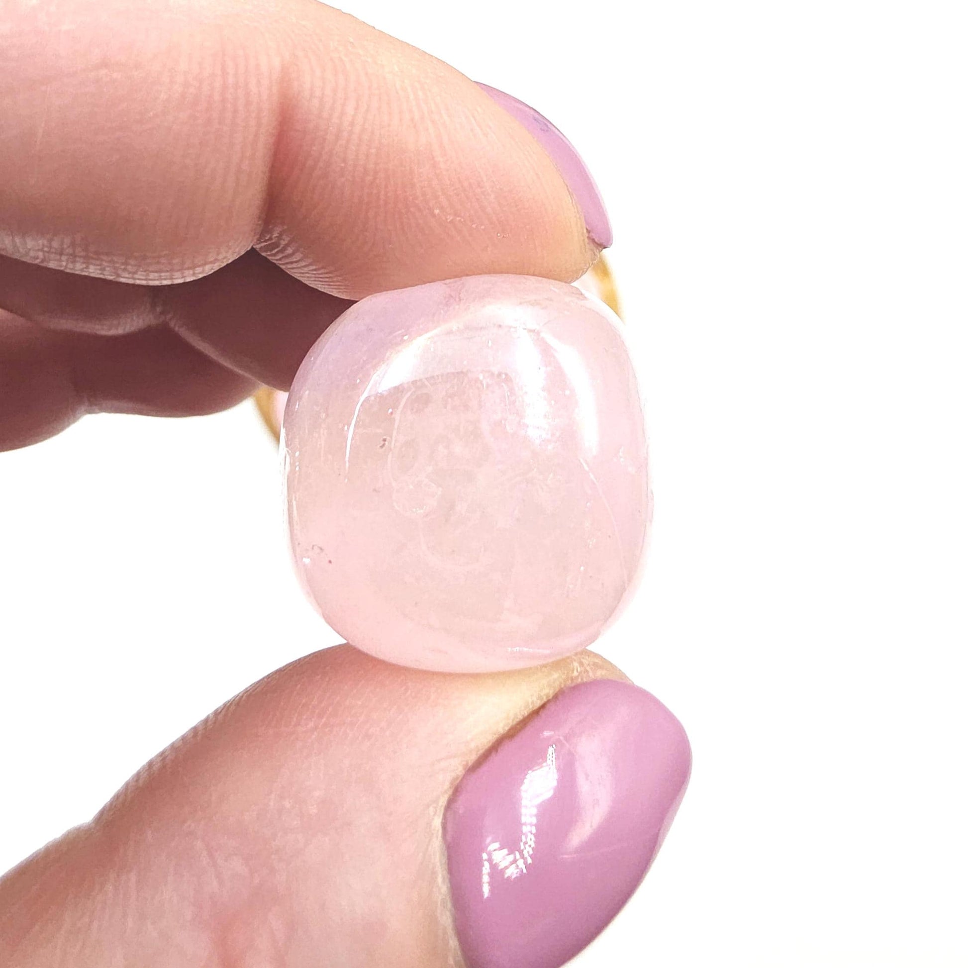 Aura Coated Rose Quartz Tumble Stones – Love, Positivity & Heart Chakra Crystal, 2cm