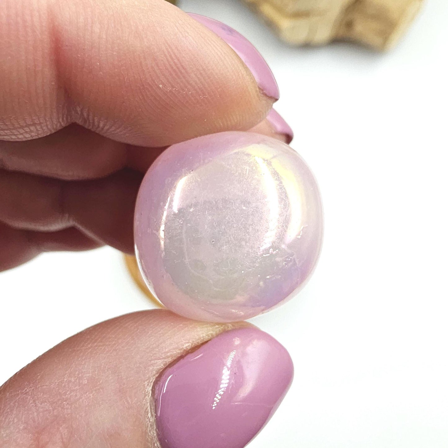 Aura Coated Rose Quartz Tumble Stones – Love, Positivity & Heart Chakra Crystal, 2cm