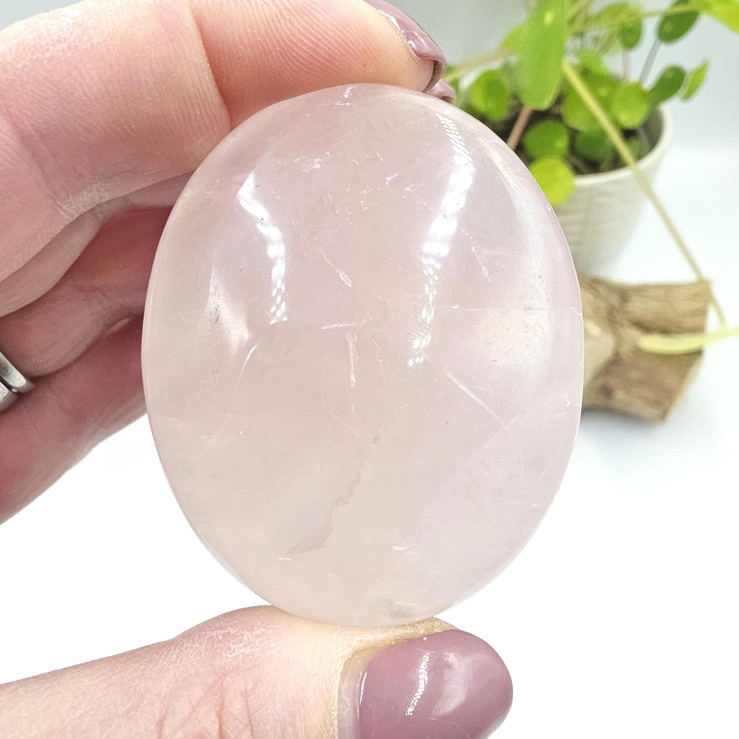 Rose Quartz Palm Stone – Love, Healing & Heart Chakra Crystal, 75g