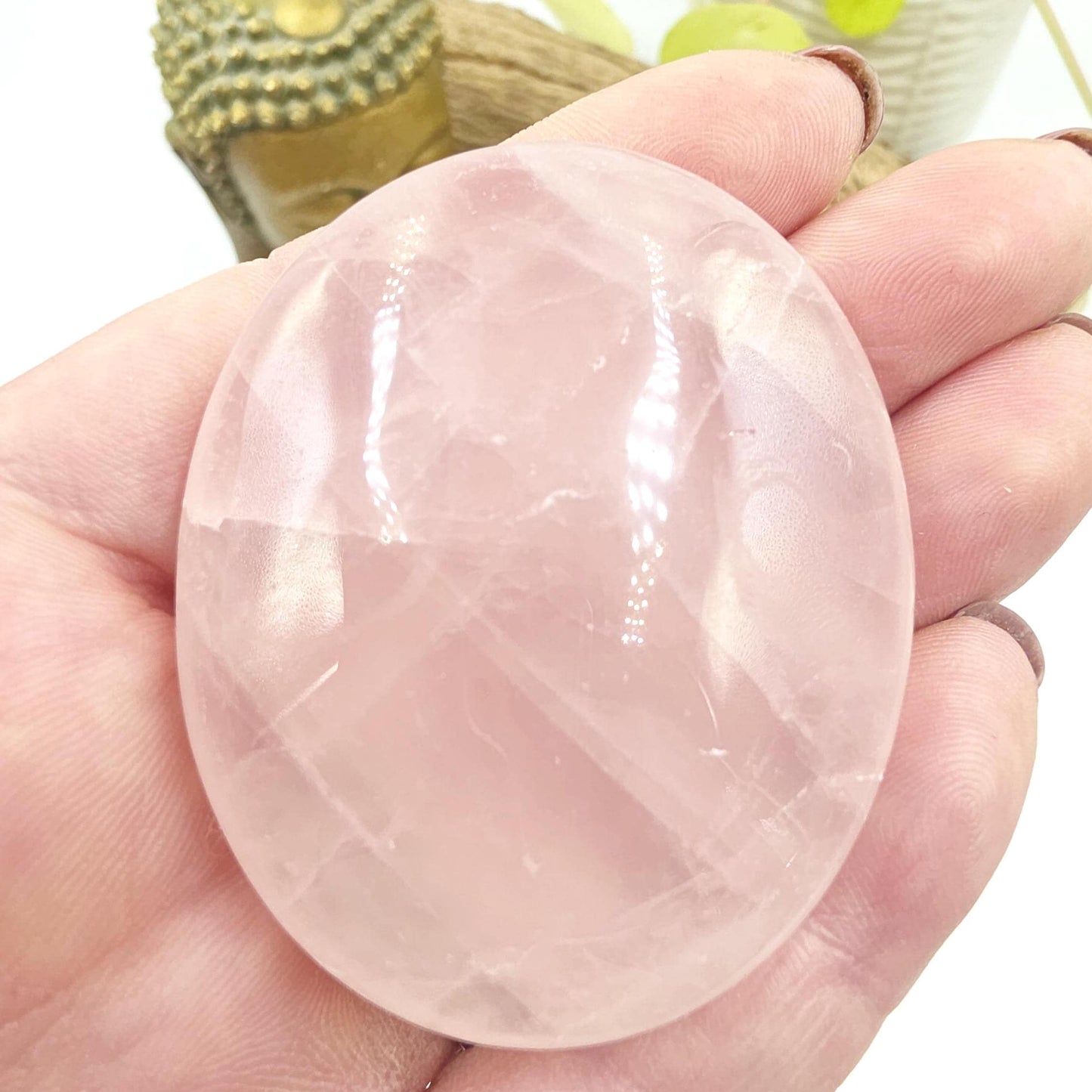 Rose Quartz Palm Stone – Love, Healing & Heart Chakra Crystal, 75g