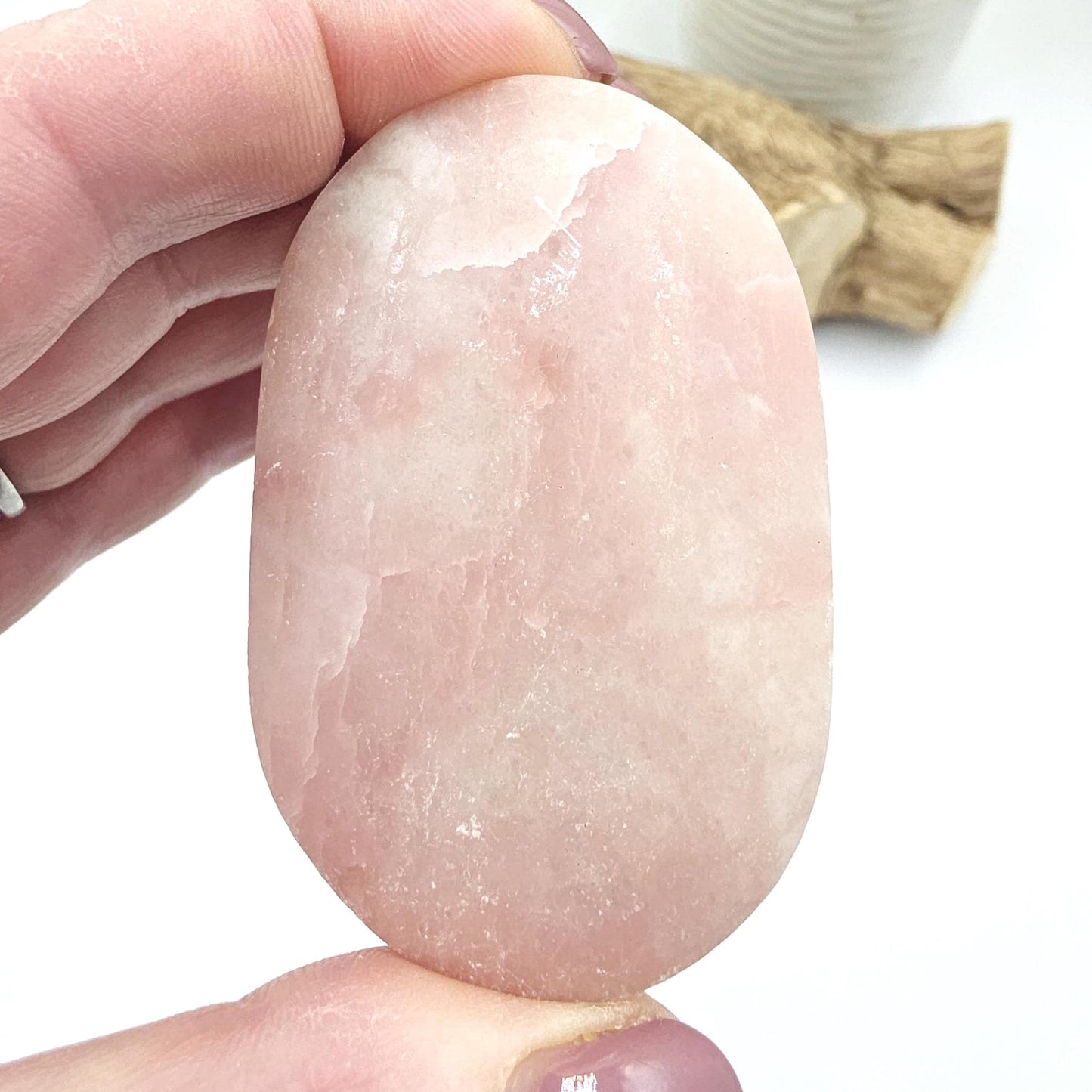 Pink Opal Palm Stone – Emotional Healing, Calm & Heart Chakra Crystal, 95g