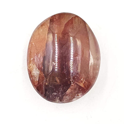 Fire Quartz (Hematoid) Palm Stone with rainbow flashes - Grounding & Vitality Crystal - 70g