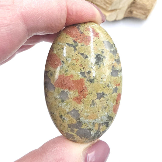 Unakite Palm Stone – Emotional Healing, Balance & Grounding Crystal, 50g