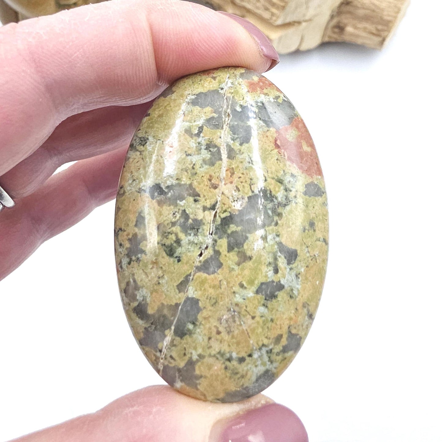 Unakite Palm Stone – Emotional Healing, Balance & Grounding Crystal, 50g