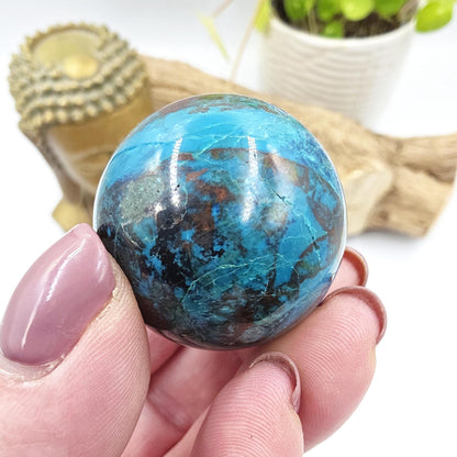 Phoenix Turquoise Sphere – Transformation, Strength & Heart Chakra Energy Crystal, 35mm