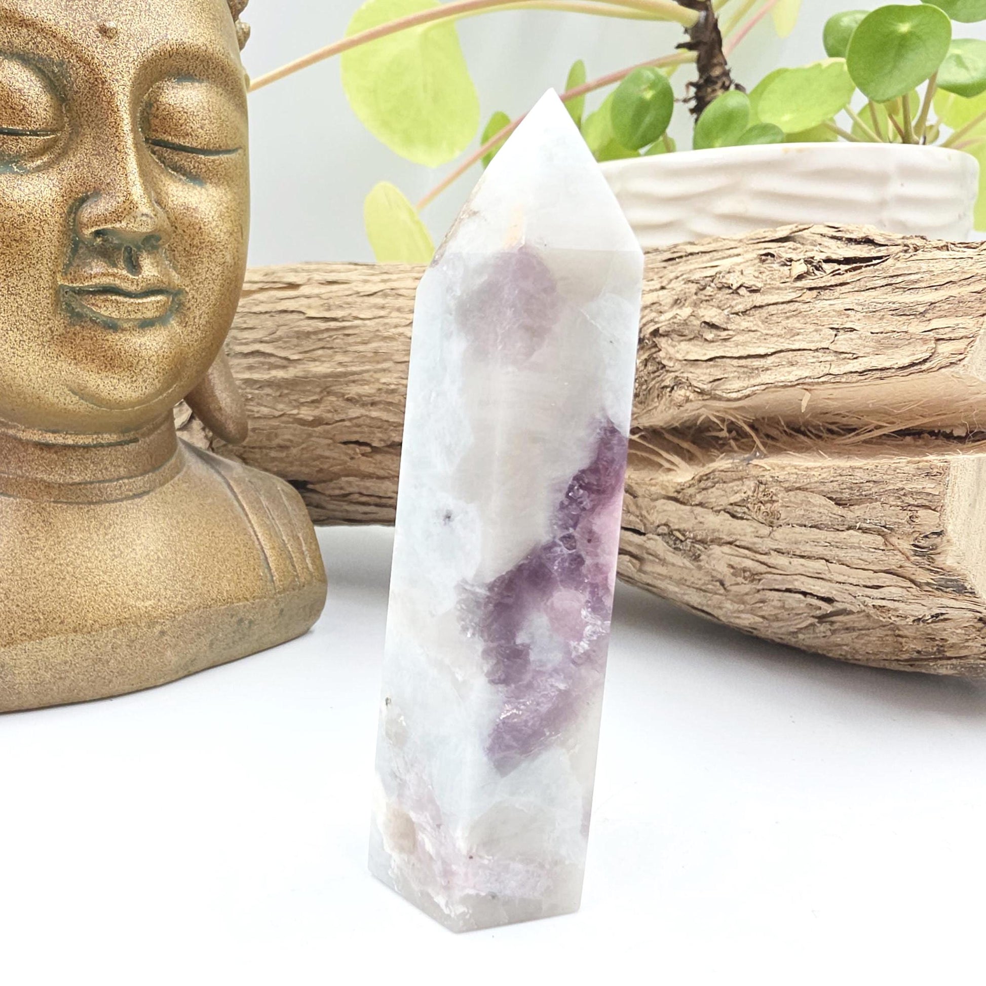 Pink Tourmaline & Aquamarine Tower – Emotional Healing, Calm and Heart Chakra Crystal, 8cm
