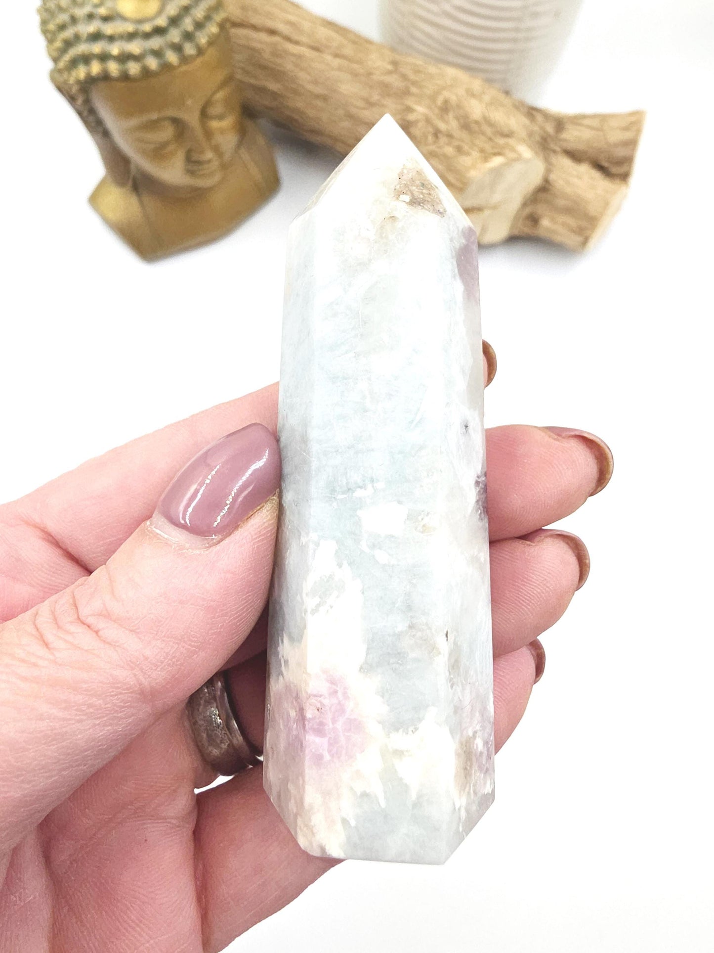 Pink Tourmaline & Aquamarine Tower – Emotional Healing, Calm and Heart Chakra Crystal, 8cm