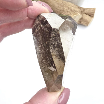 Golden Rutile & Garden Quartz (Lodolite) Freeform – Manifestation, Clarity and Energy Amplification Crystal, 140g