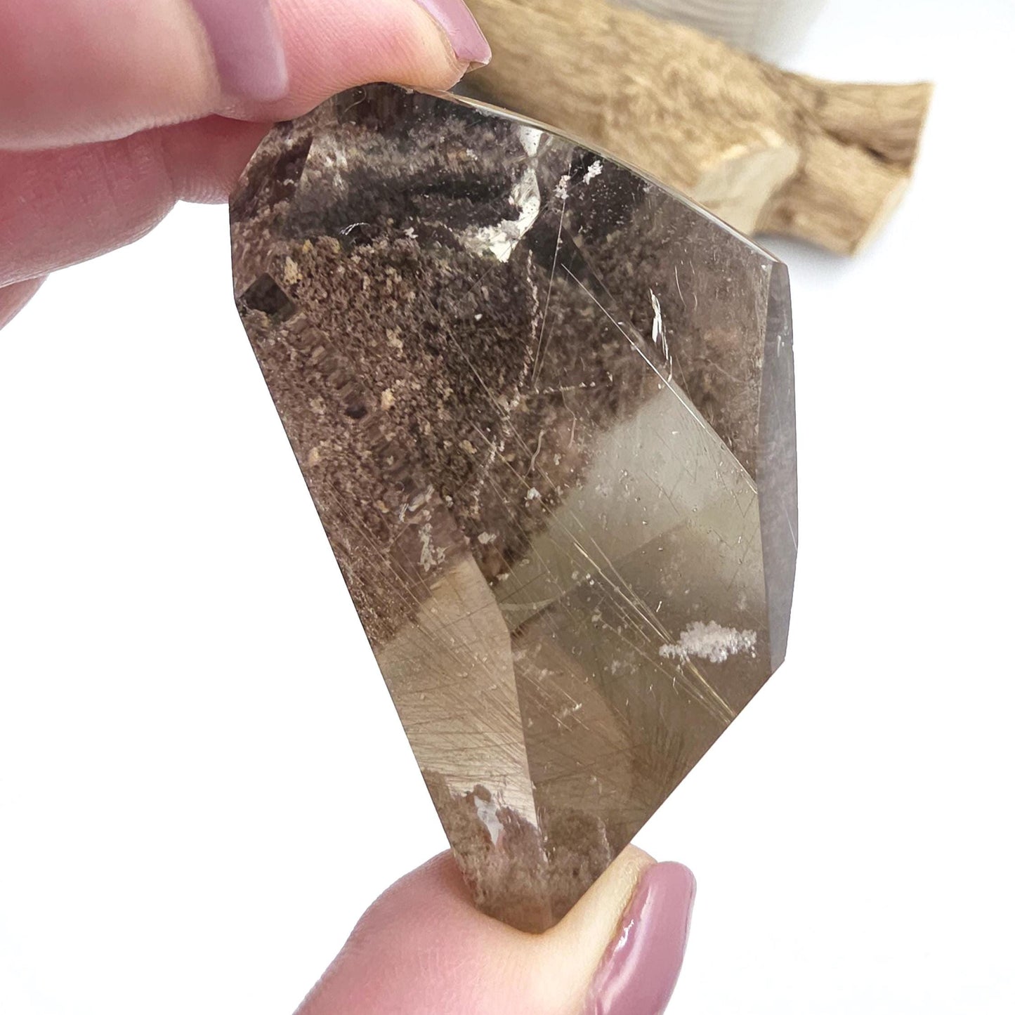 Golden Rutile & Garden Quartz (Lodolite) Freeform – Manifestation, Clarity and Energy Amplification Crystal, 140g