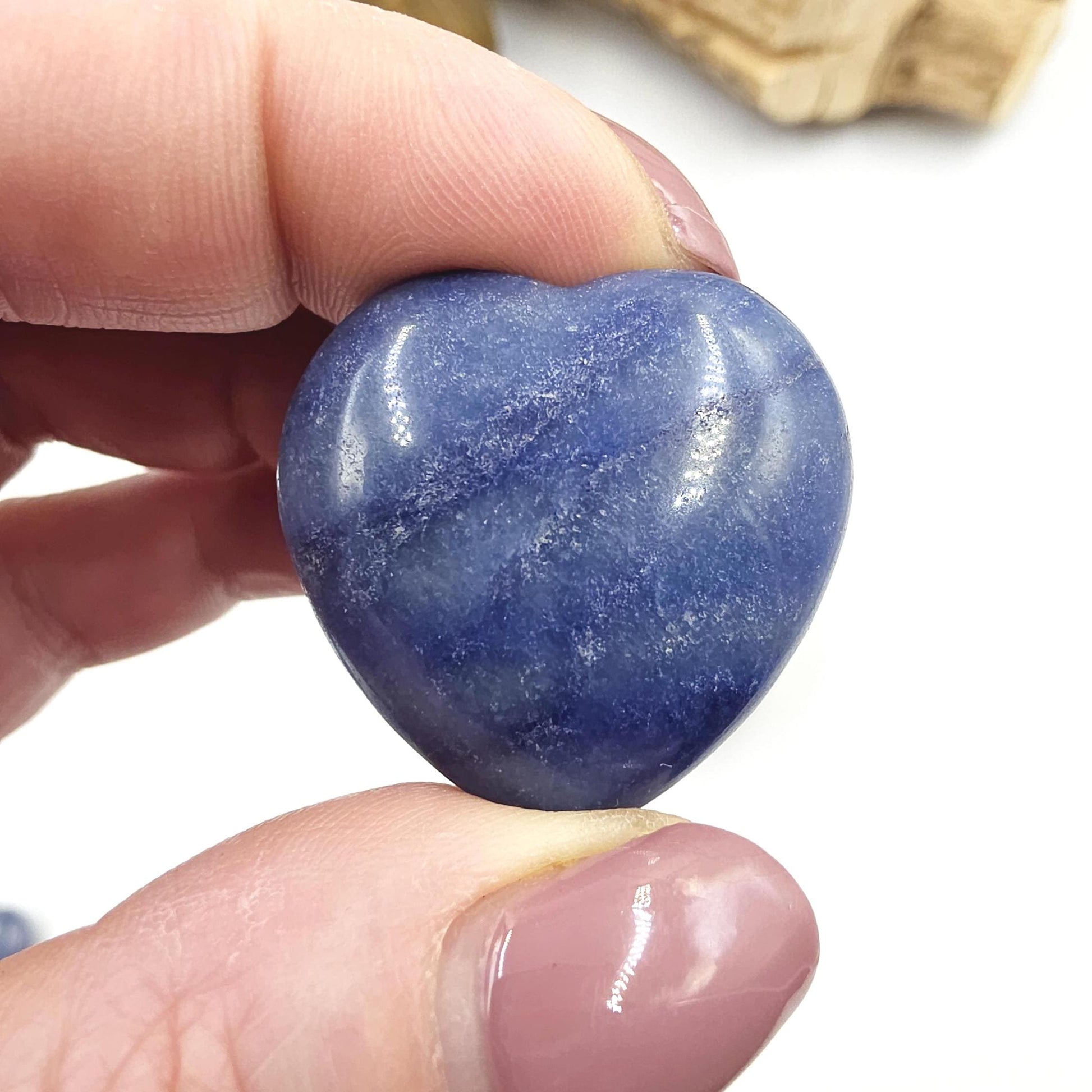 Blue Aventurine Crystal Hearts – Calm, Confidence & Emotional Balance Crystal, 30mm
