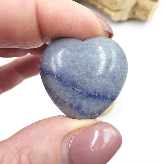 Blue Aventurine Crystal Hearts – Calm, Confidence & Emotional Balance Crystal, 30mm