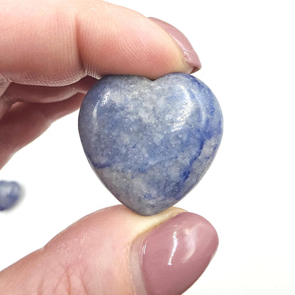 Blue Aventurine Crystal Hearts – Calm, Confidence & Emotional Balance Crystal, 30mm