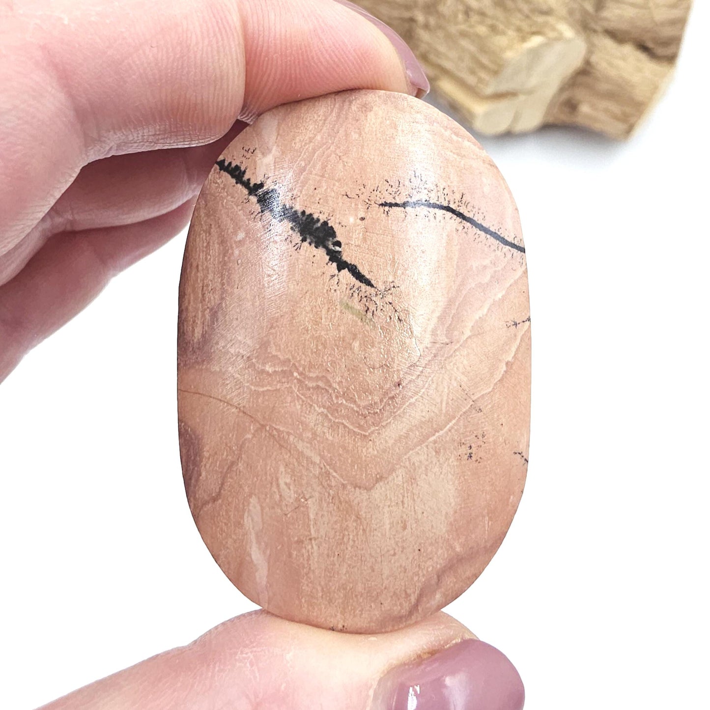 Picture Jasper Palm Stone – Grounding, Stability & Earth Connection Crystal, 55g
