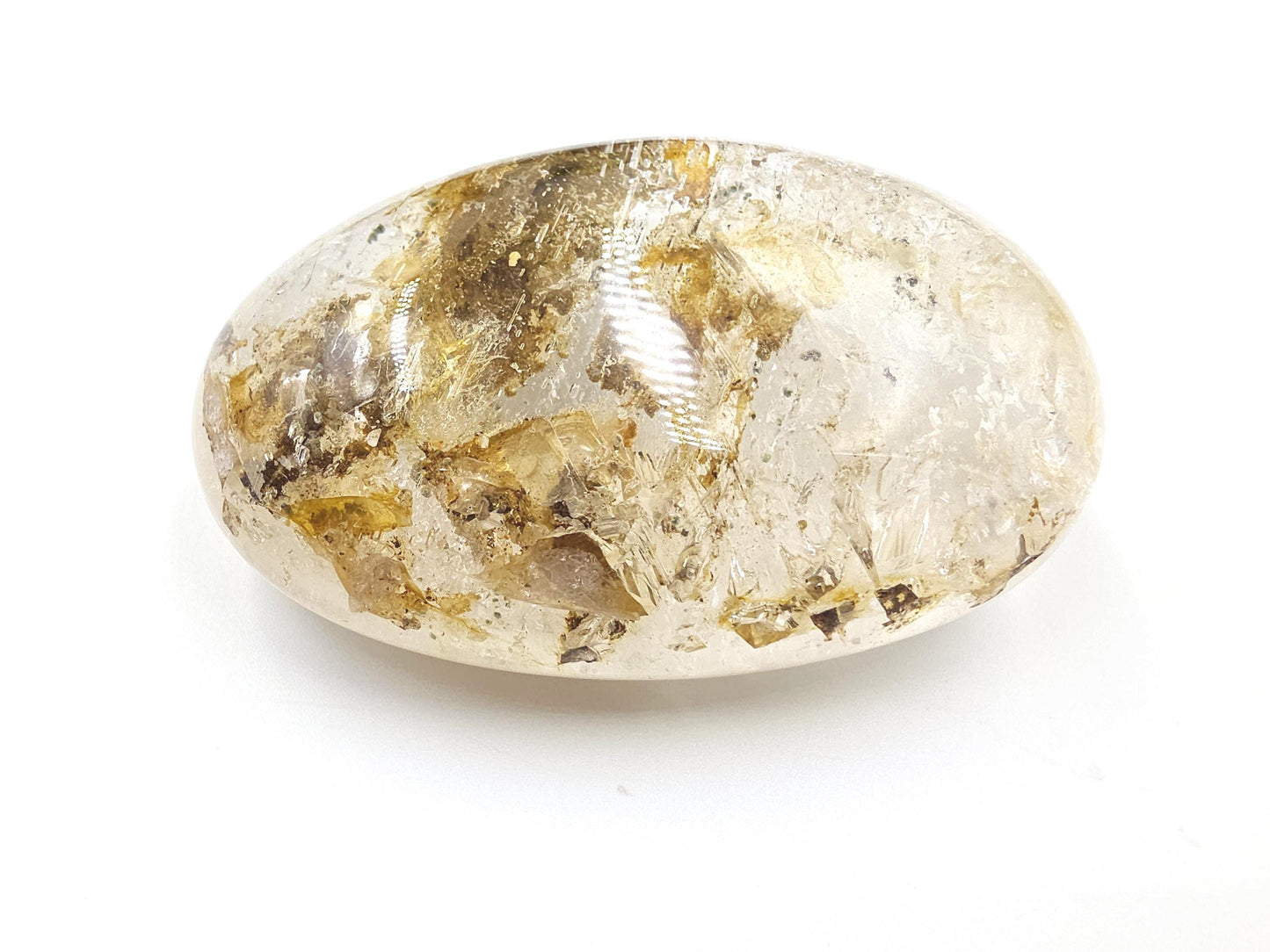 High Grade Large Flashy Skeletal Quartz Palm Stone – Transformation & Spiritual Clarity Crystal, 410g