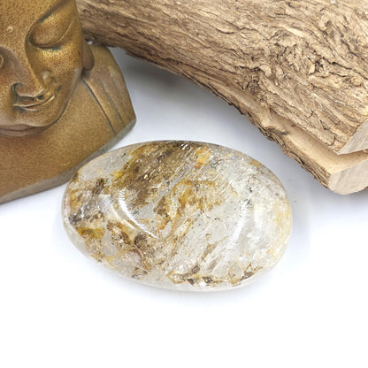 High Grade Large Flashy Skeletal Quartz Palm Stone – Transformation & Spiritual Clarity Crystal, 410g