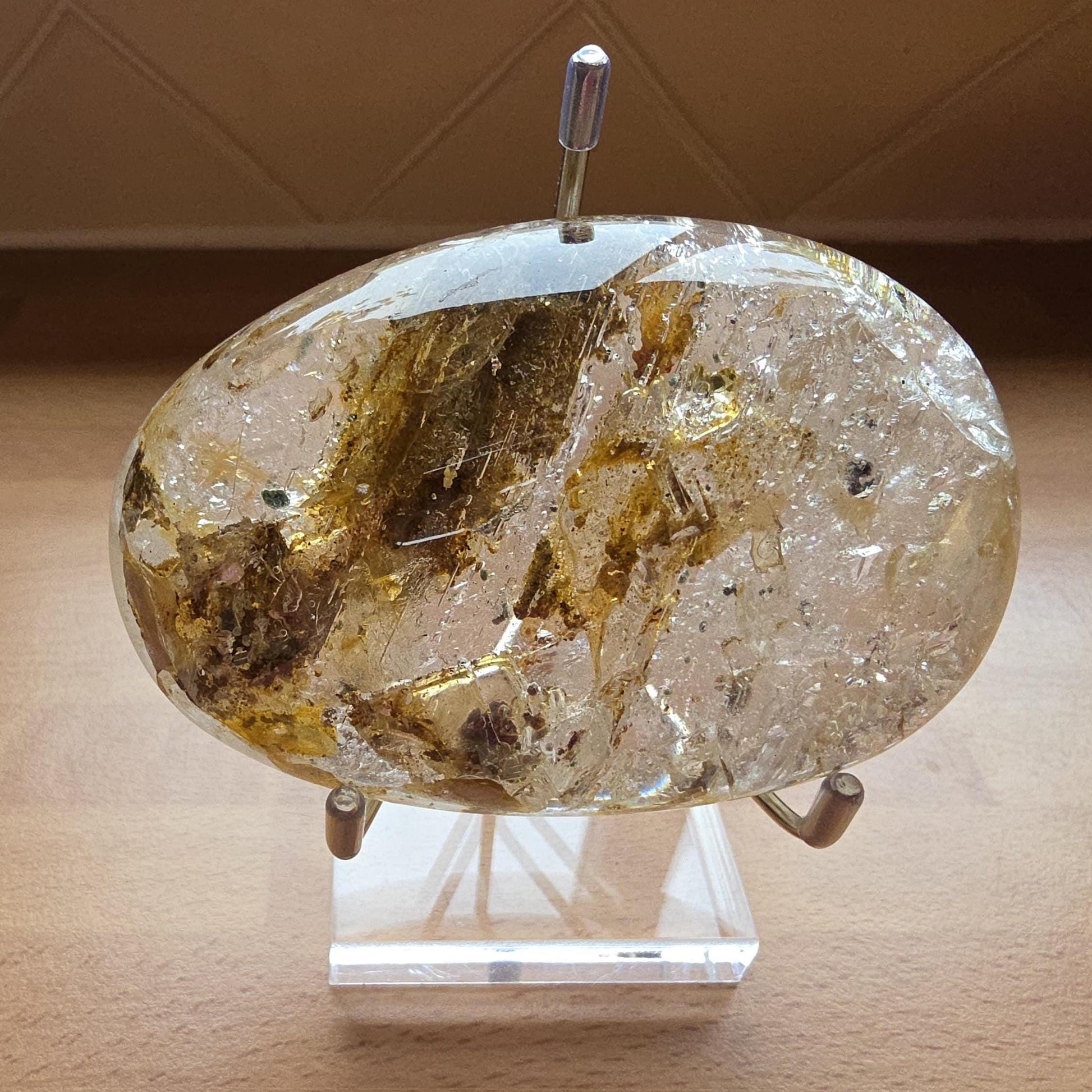 High Grade Large Flashy Skeletal Quartz Palm Stone – Transformation & Spiritual Clarity Crystal, 410g