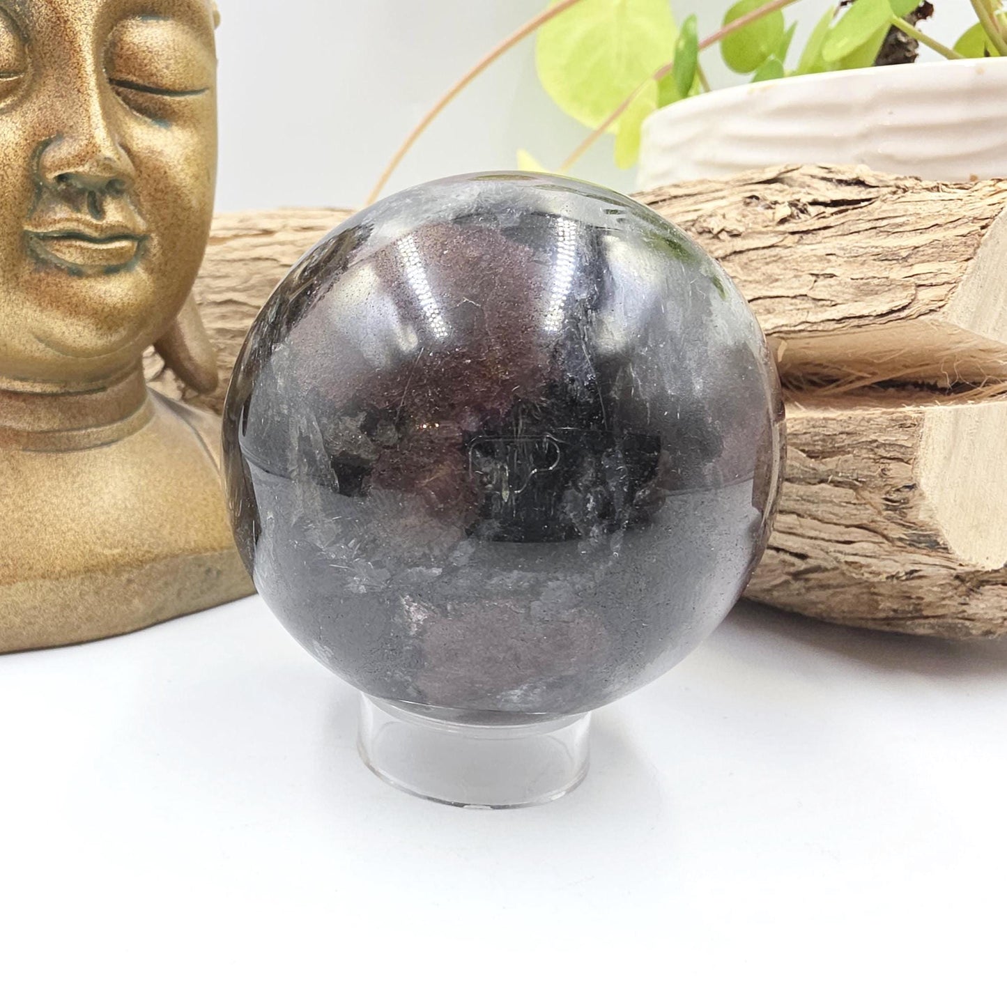 Flashy Astrophyllite & Garnet Sphere – Transformation, Strength and Spiritual Growth Crystal, 68mm