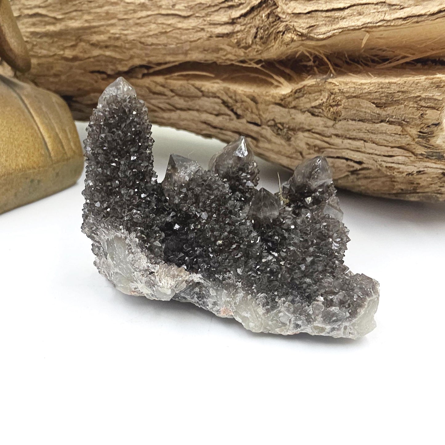 Rare Black Spirit Quartz Cluster Specimen – Protection, Spiritual Growth & High Vibration Crystal, 90g