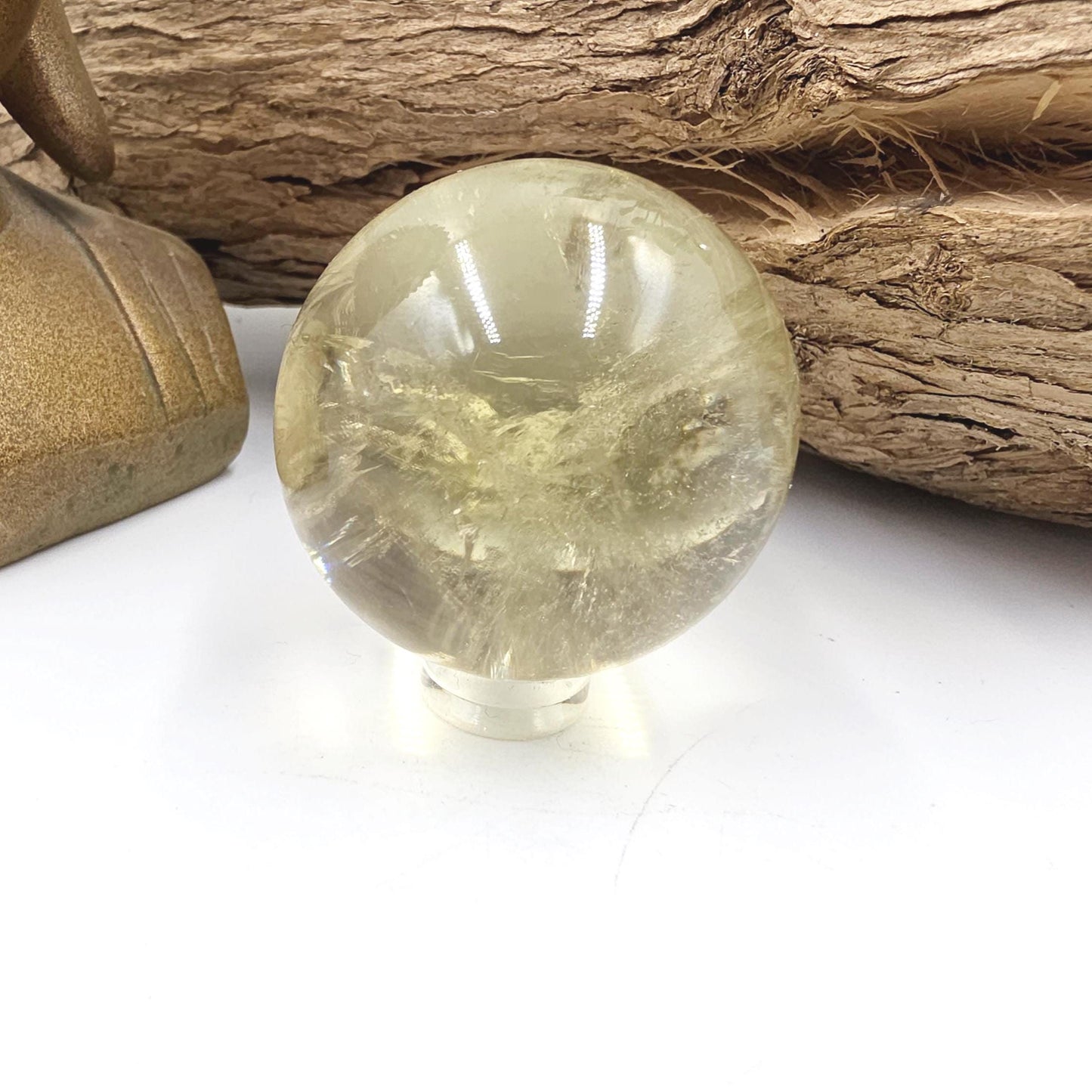 Citrine Sphere with Rainbows – Abundance & Positive Energy Crystal, 43mm