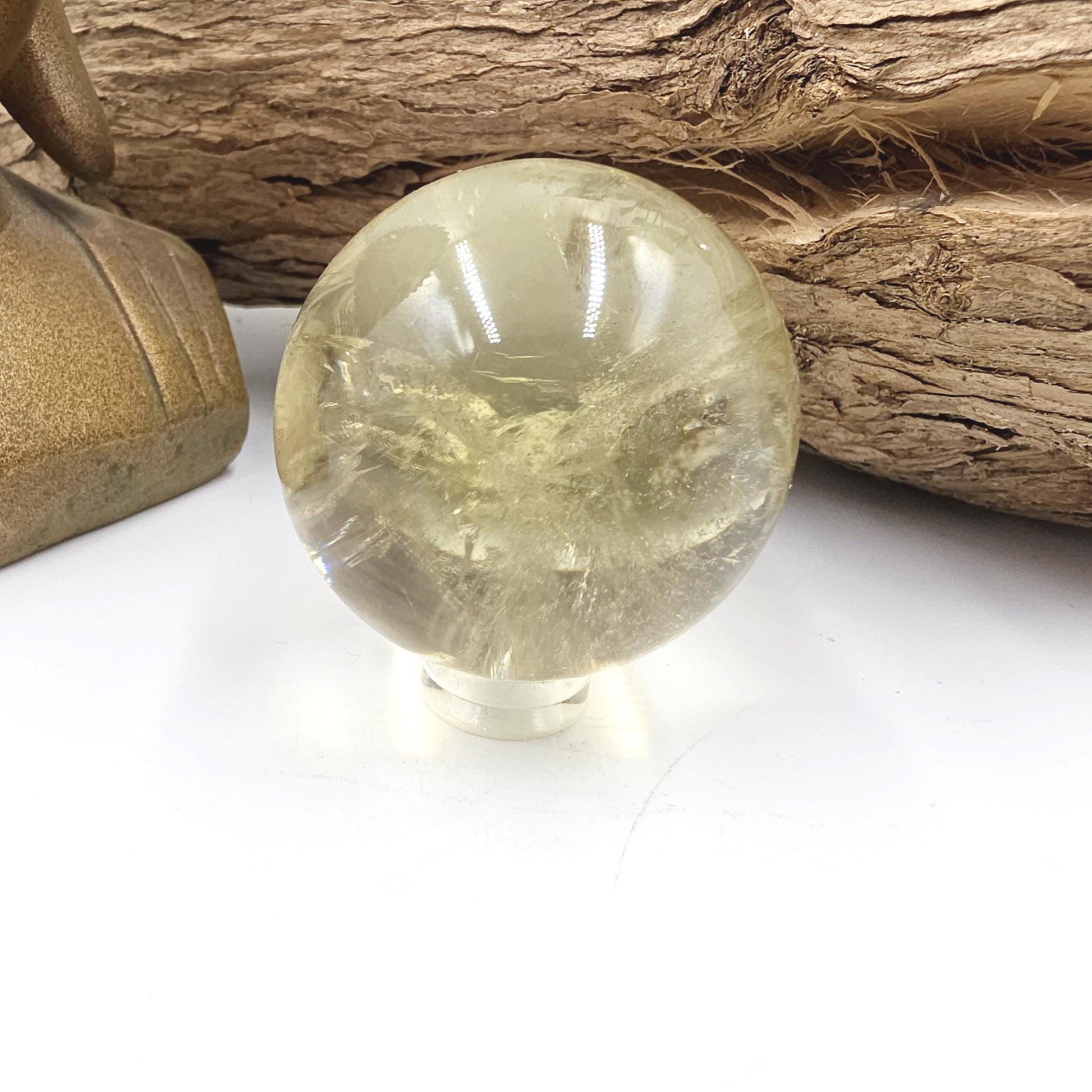Citrine Sphere with Rainbows – Abundance & Positive Energy Crystal, 43mm