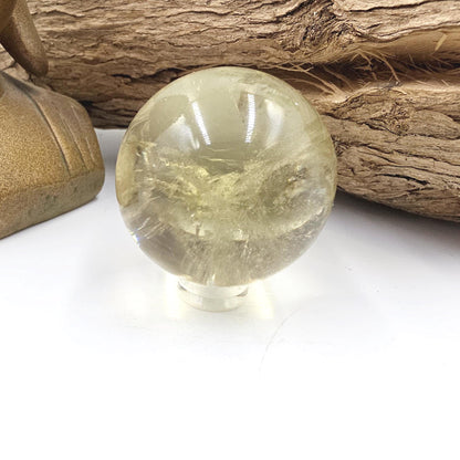 Citrine Sphere with Rainbows – Abundance & Positive Energy Crystal, 43mm