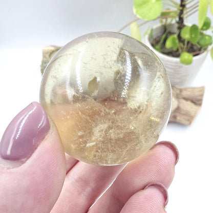 Citrine Sphere with Rainbows – Abundance & Positive Energy Crystal, 43mm
