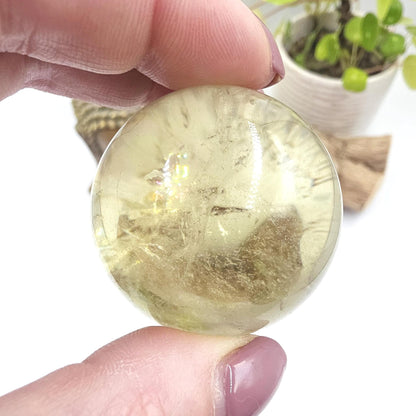 Citrine Sphere with Rainbows – Abundance & Positive Energy Crystal, 43mm