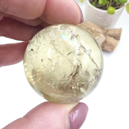 Citrine Sphere with Rainbows – Abundance & Positive Energy Crystal, 43mm