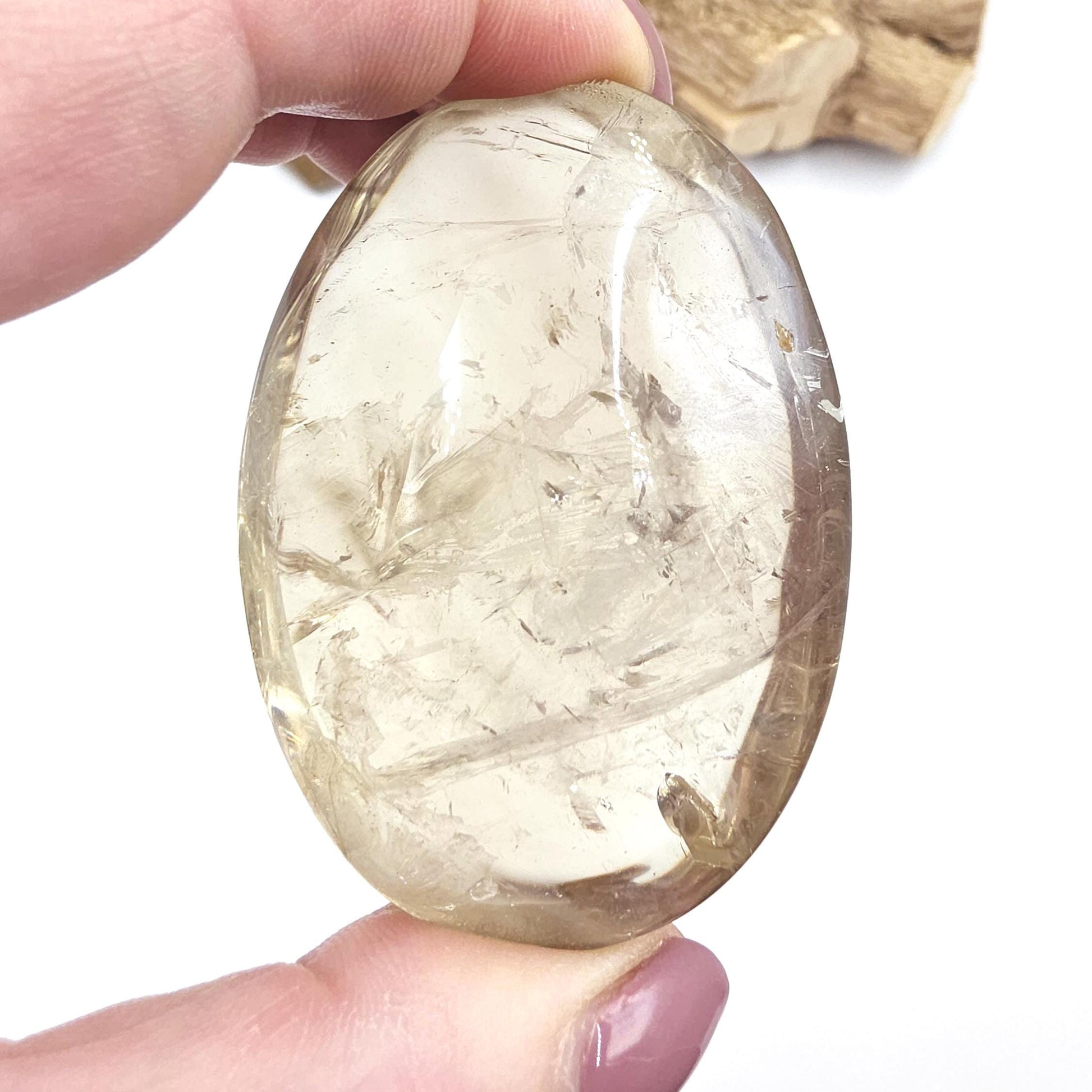 Large Citrine Palm Stone with Phantoms – Abundance, Transformation & Manifestation Crystal, 115g