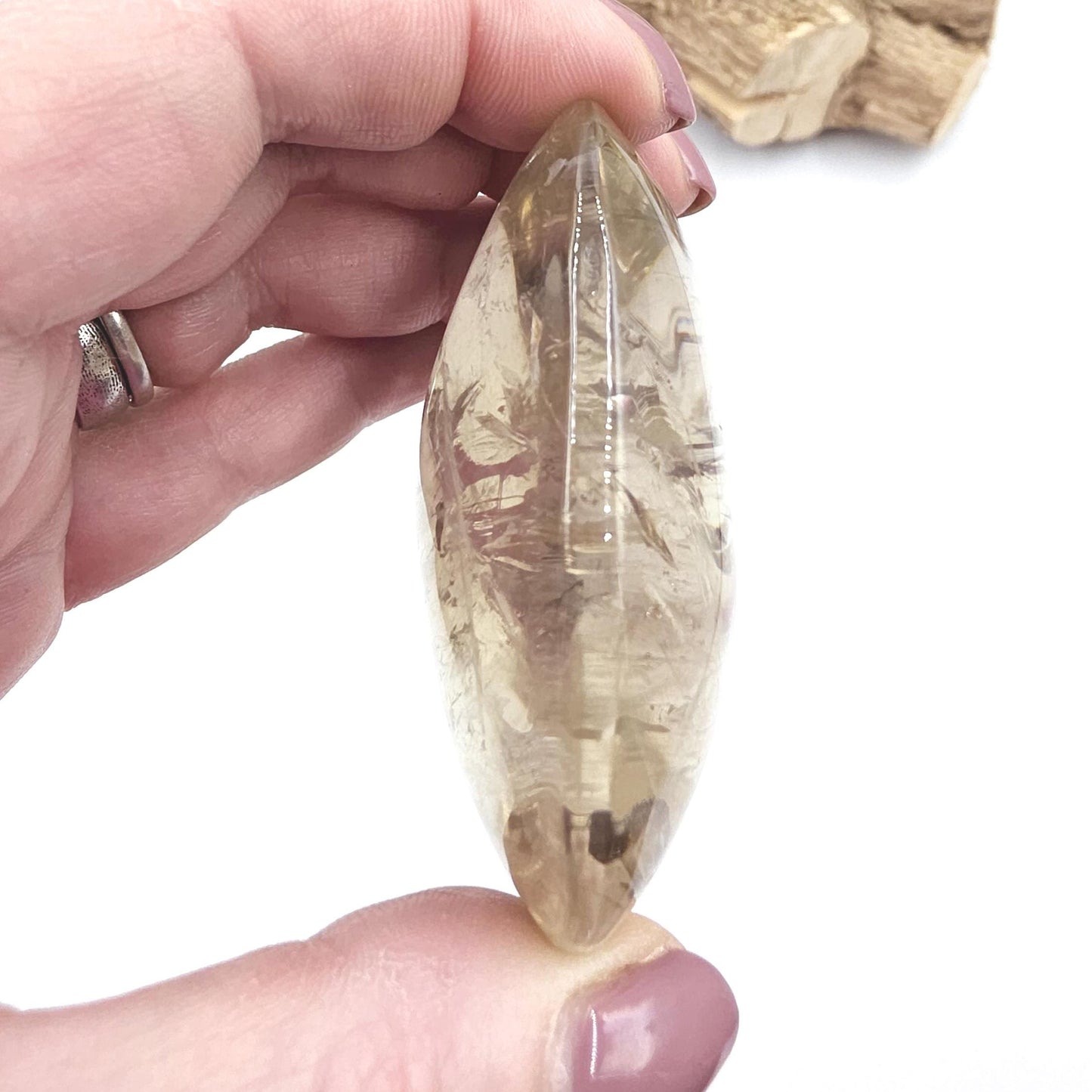 Large Citrine Palm Stone with Phantoms – Abundance, Transformation & Manifestation Crystal, 115g
