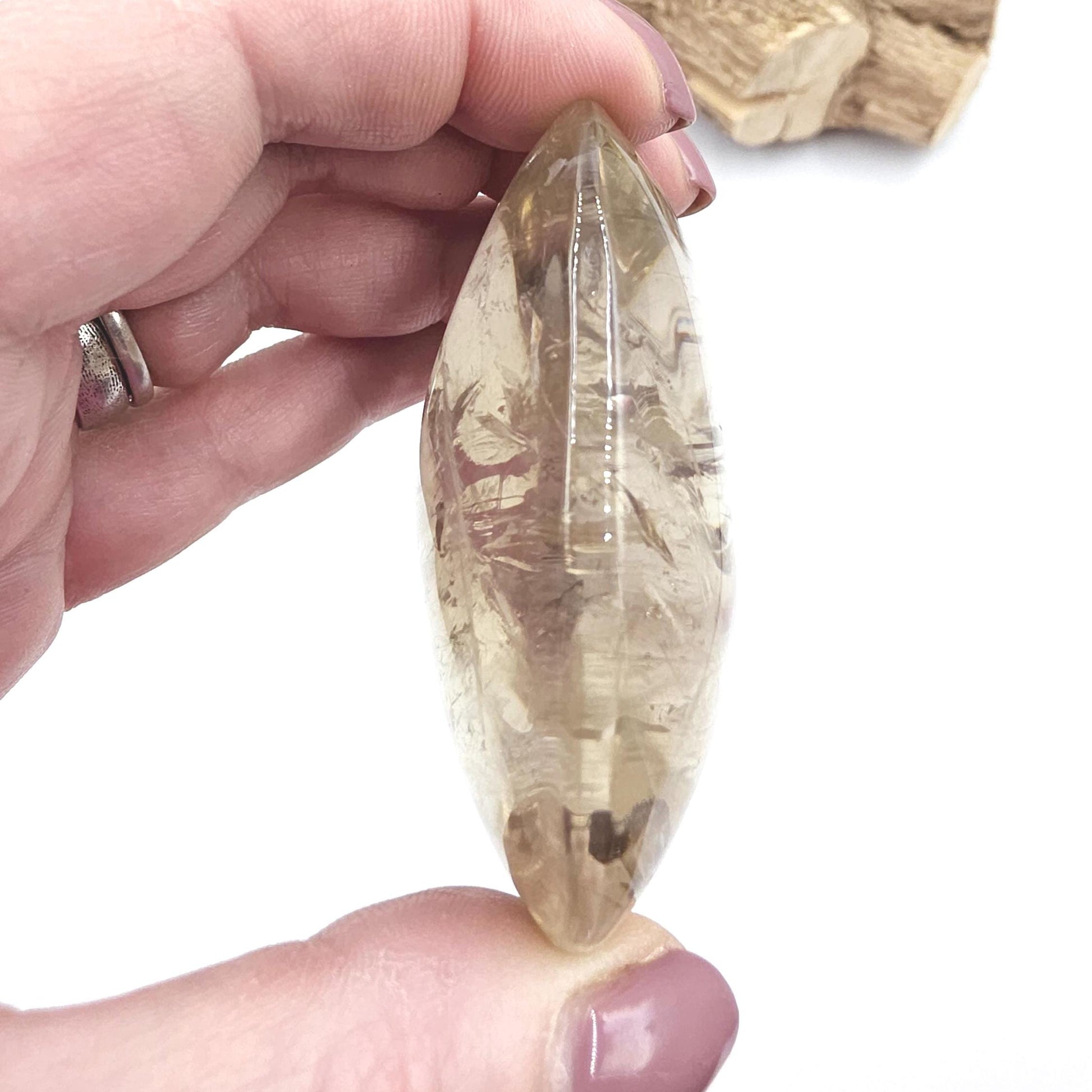 Large Citrine Palm Stone with Phantoms – Abundance, Transformation & Manifestation Crystal, 115g