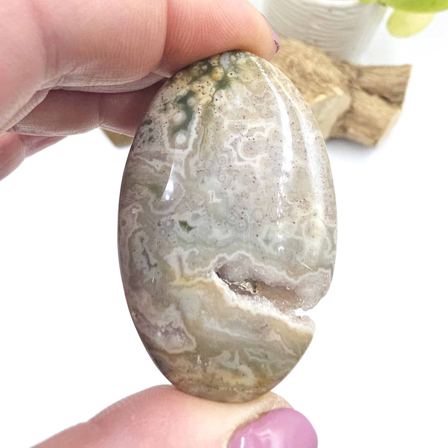 Ocean Jasper Palm Stone – Joy, Emotional Healing & Calming Crystal, 35g