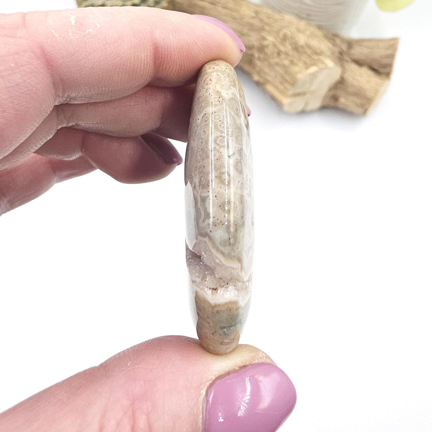 Ocean Jasper Palm Stone – Joy, Emotional Healing & Calming Crystal, 35g