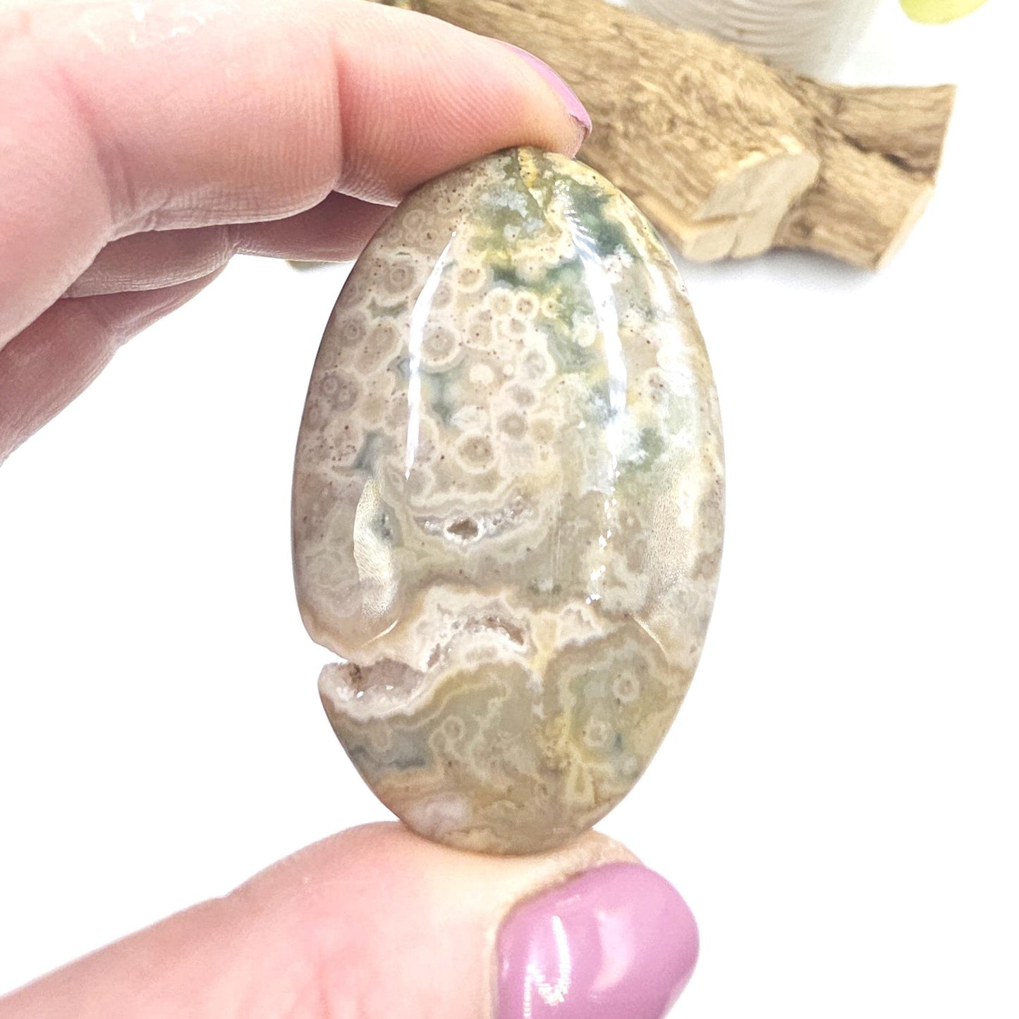 Ocean Jasper Palm Stone – Joy, Emotional Healing & Calming Crystal, 35g