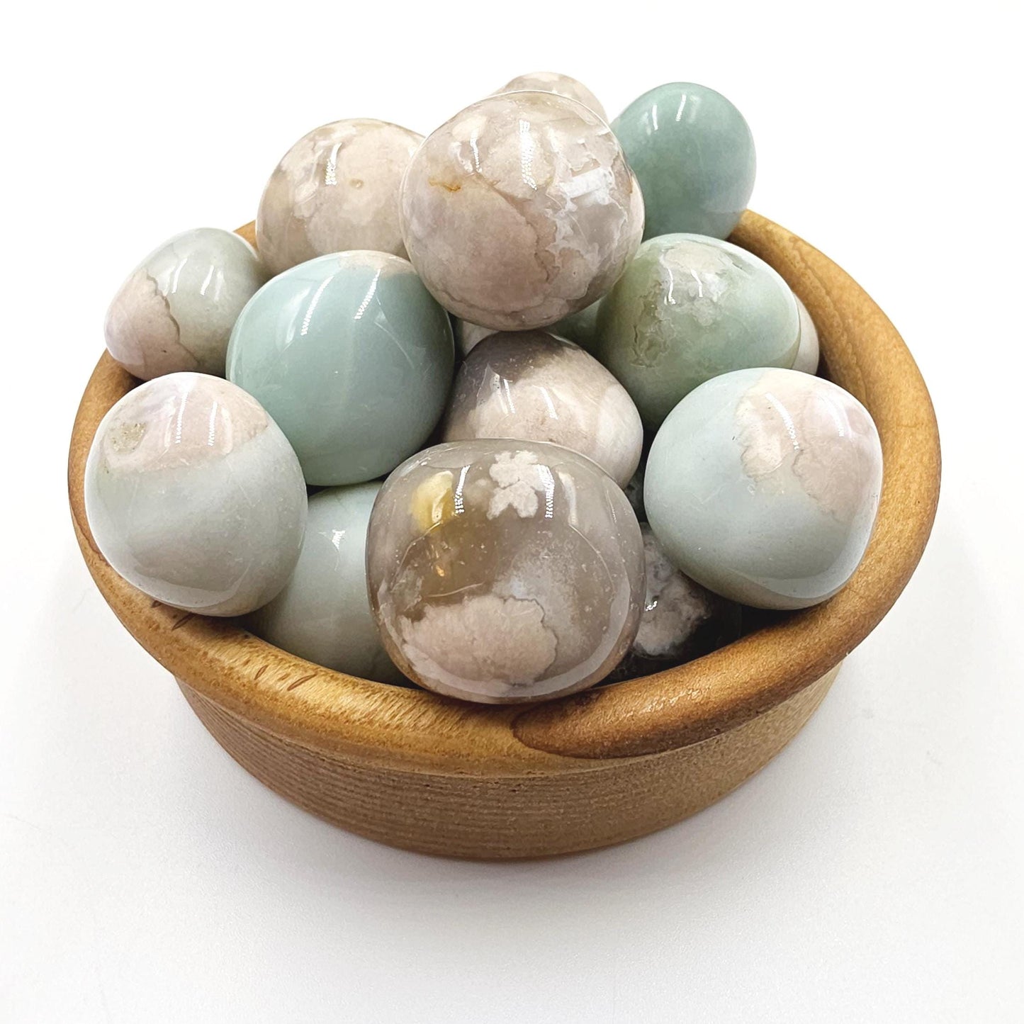 Green Flower Agate (Sakura)Tumble Stones – Growth, Balance & Heart Healing Crystal, 2-3cm