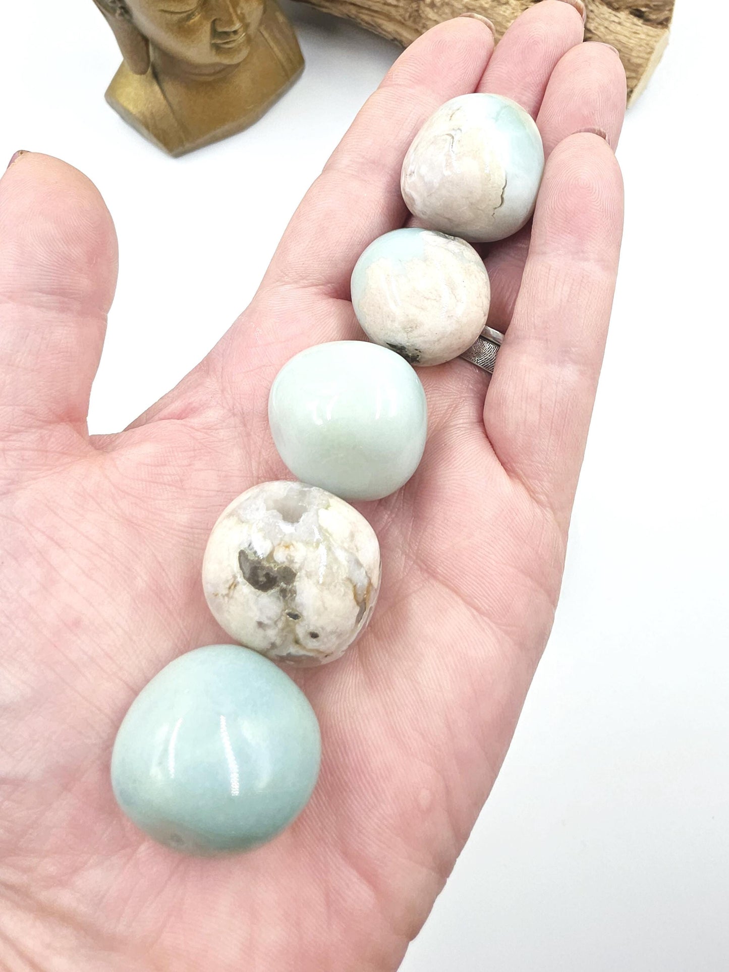 Green Flower Agate (Sakura)Tumble Stones – Growth, Balance & Heart Healing Crystal, 2-3cm