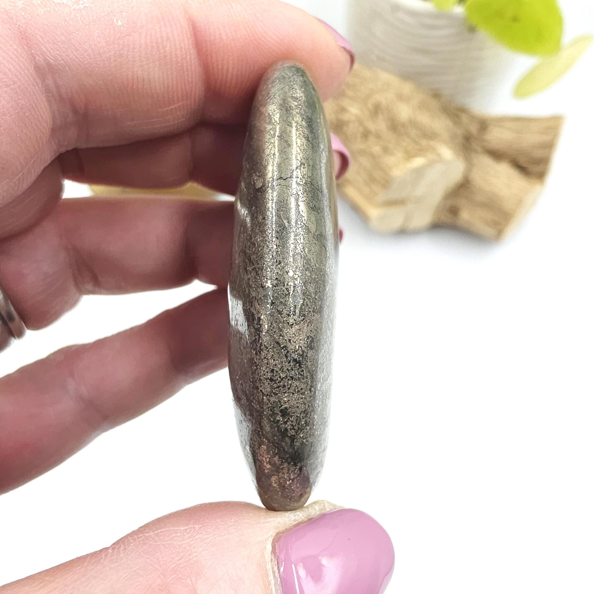 Pyrite Palm Stone – Confidence, Protection & Abundance Crystal, 65g