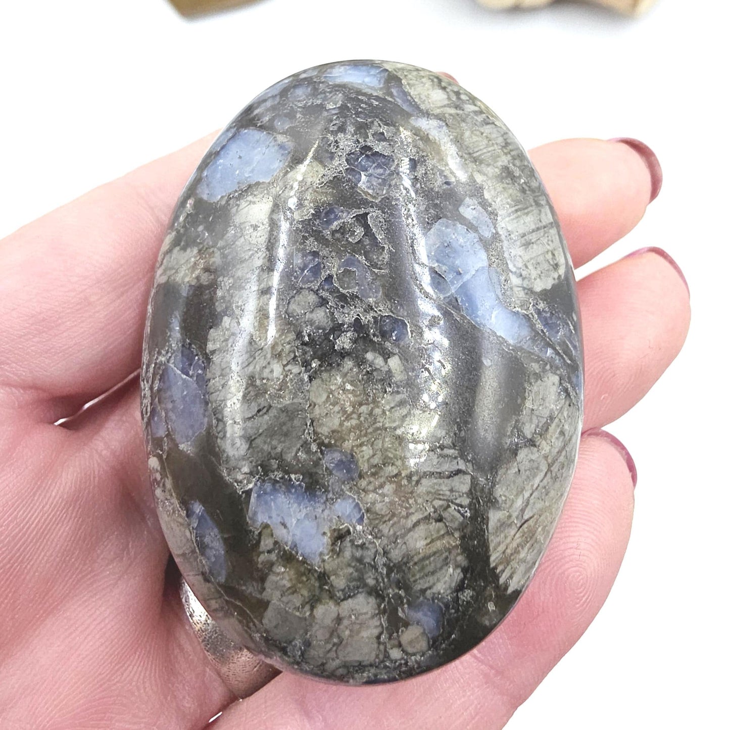 Que Sera (Llanite) Palm Stone – Positivity, Empowerment & Spiritual Growth Crystal, 100g