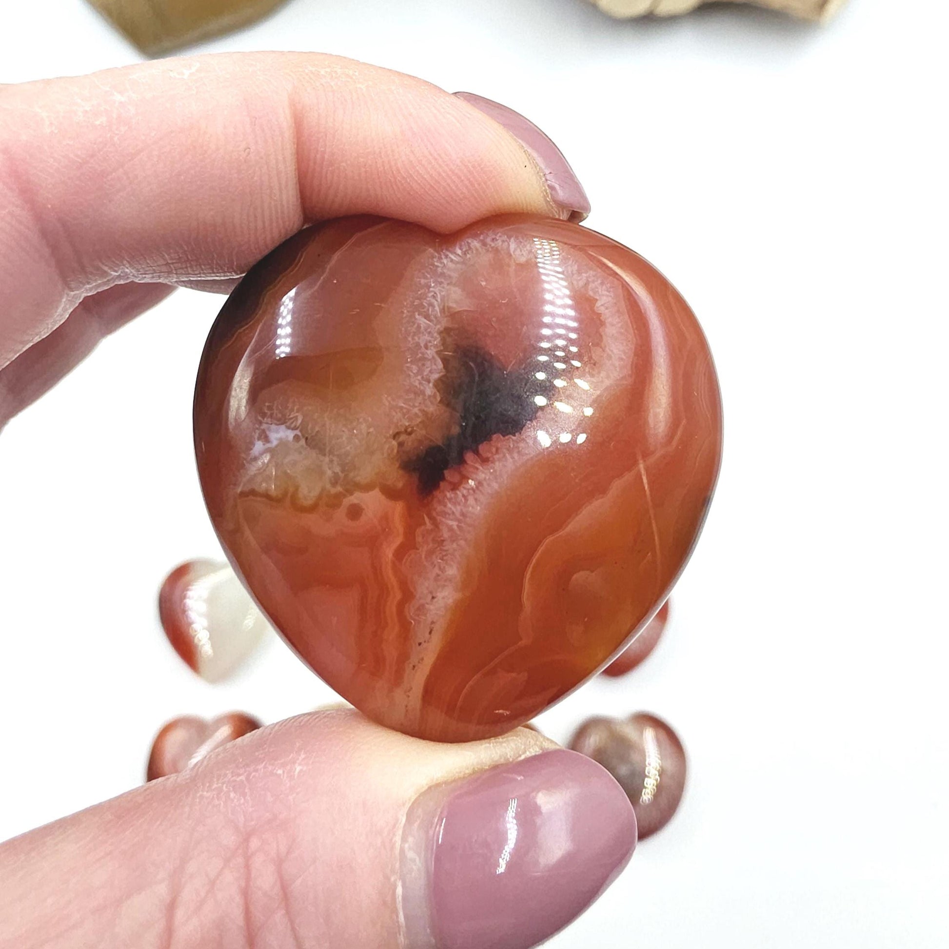 Drusy Carnelian Crystal Hearts – Confidence, Passion & Positive Energy Crystal, 3-4cm