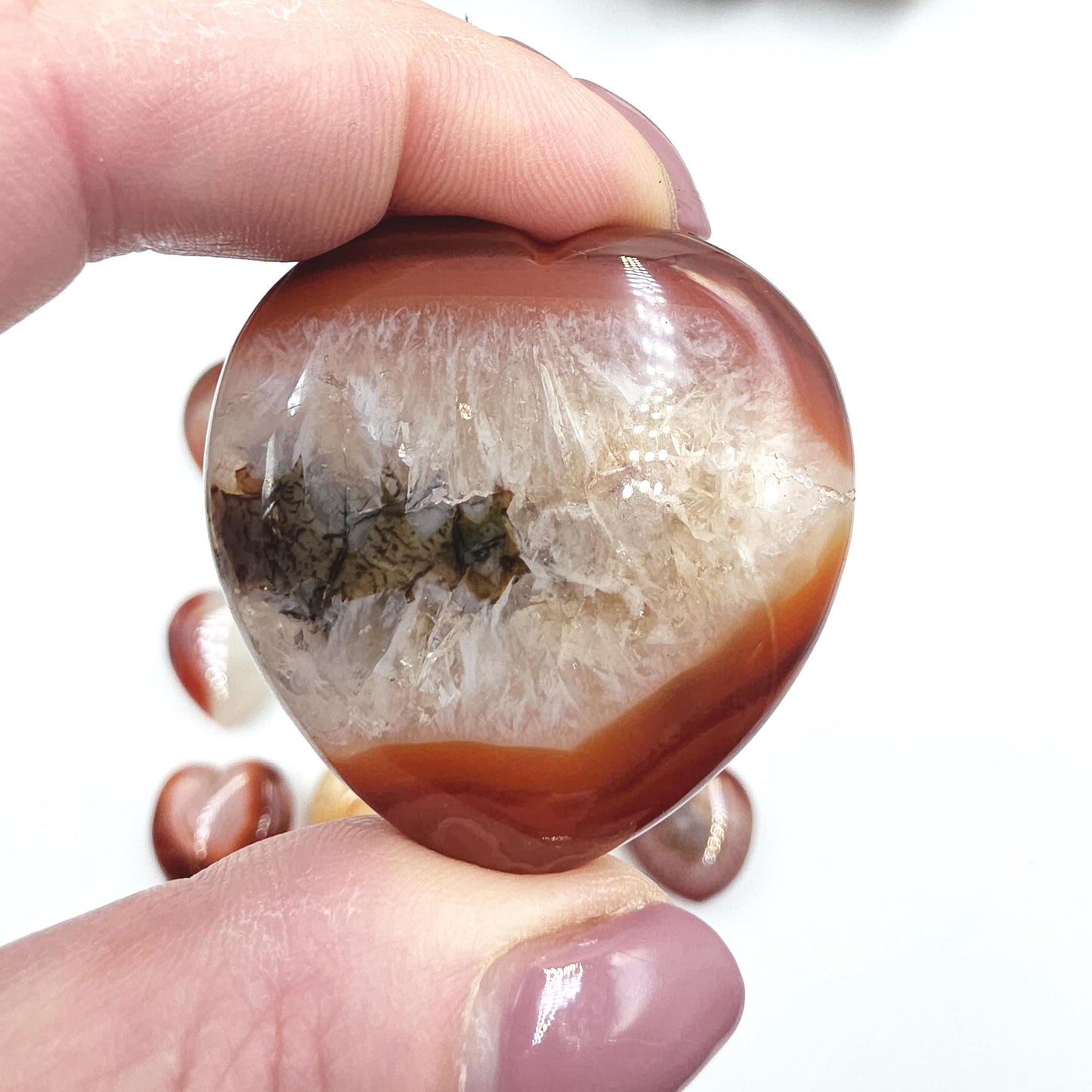 Drusy Carnelian Crystal Hearts – Confidence, Passion & Positive Energy Crystal, 3-4cm