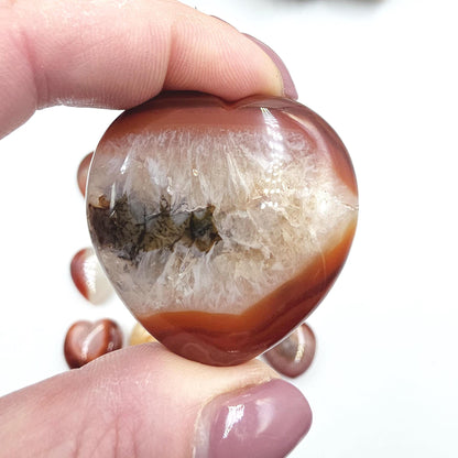 Drusy Carnelian Crystal Hearts – Confidence, Passion & Positive Energy Crystal, 3-4cm