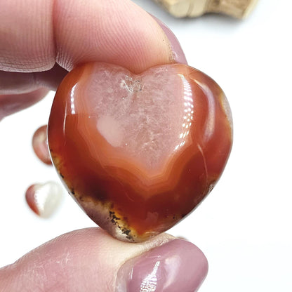Drusy Carnelian Crystal Hearts – Confidence, Passion & Positive Energy Crystal, 3-4cm