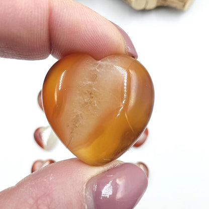 Drusy Carnelian Crystal Hearts – Confidence, Passion & Positive Energy Crystal, 3-4cm
