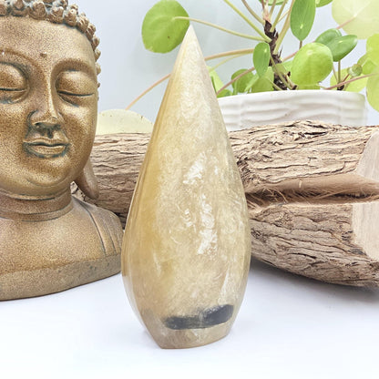 Flashy Golden Mica (Muscovite) Freeform with Green Mica Inclusion – Confidence & Growth Crystal, 140g