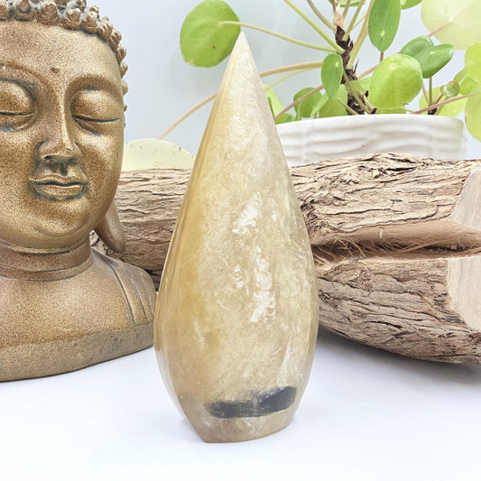Flashy Golden Mica (Muscovite) Freeform with Green Mica Inclusion – Confidence & Growth Crystal, 140g