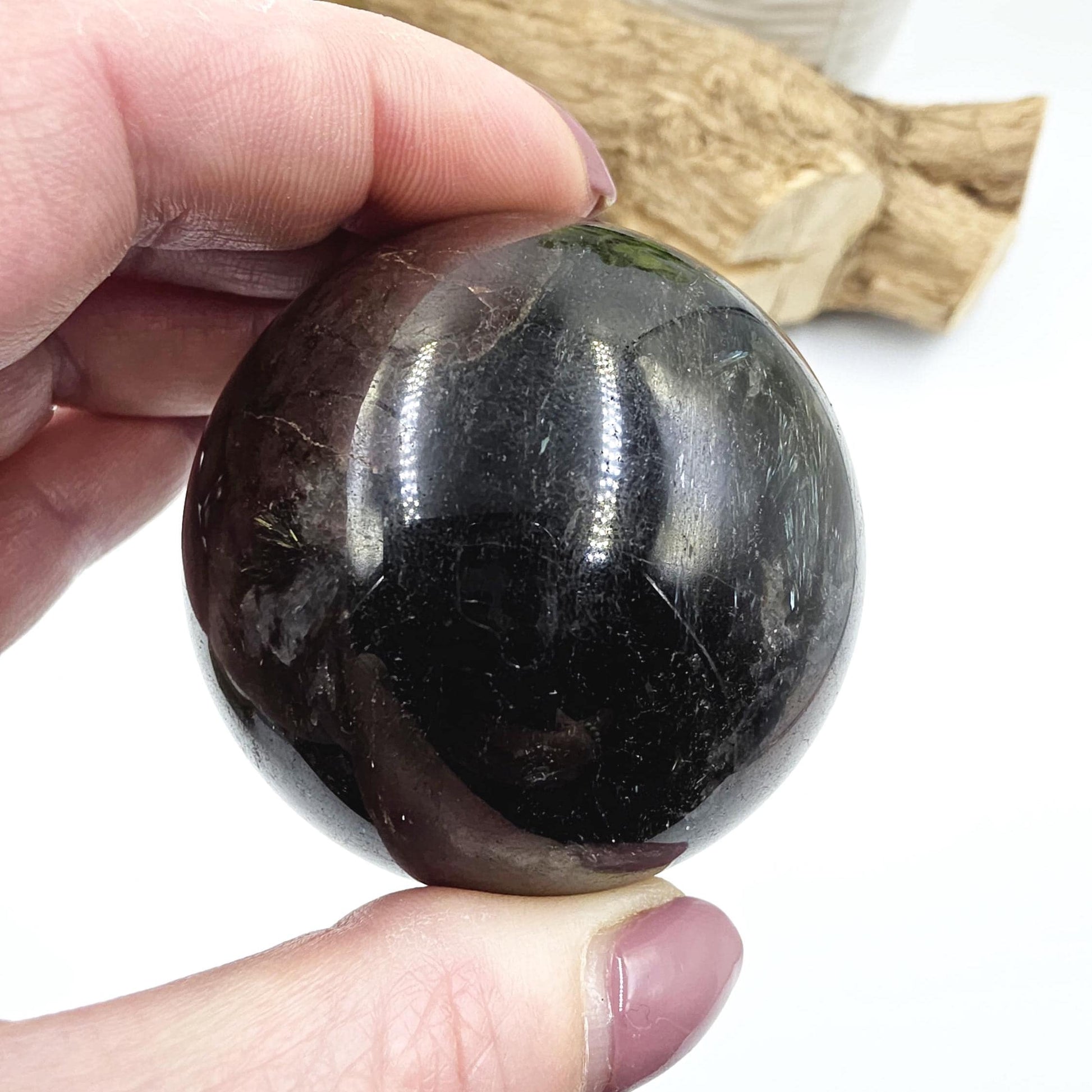 Flashy Astrophyllite & Garnet Sphere – Transformation, Strength and Spiritual Growth Crystal, 57mm