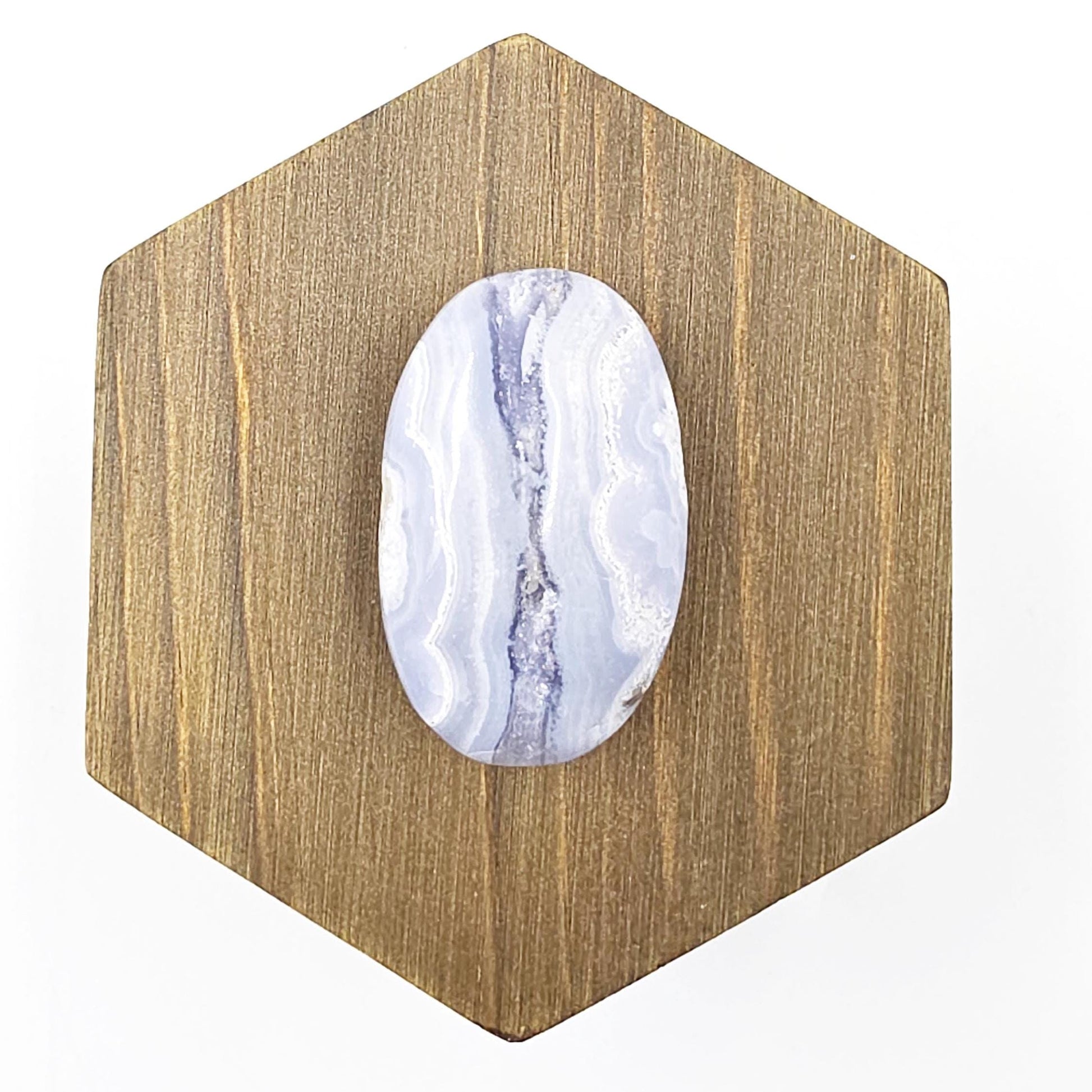 Little Blue Lace Agate Palm Stone – Calm, Communication & Throat Chakra Crystal, 25g