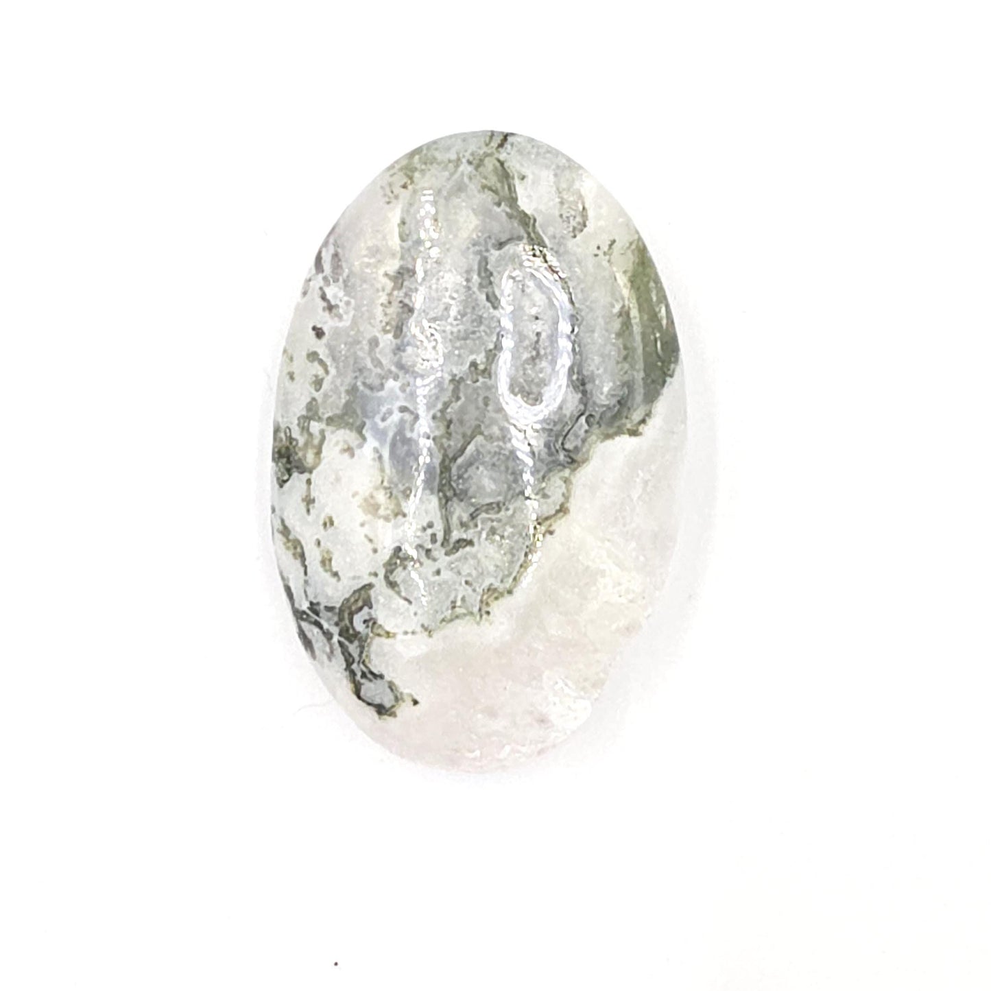 Drusy Moss Agate Palm Stone – Grounding & Growth Healing Crystal, 40g