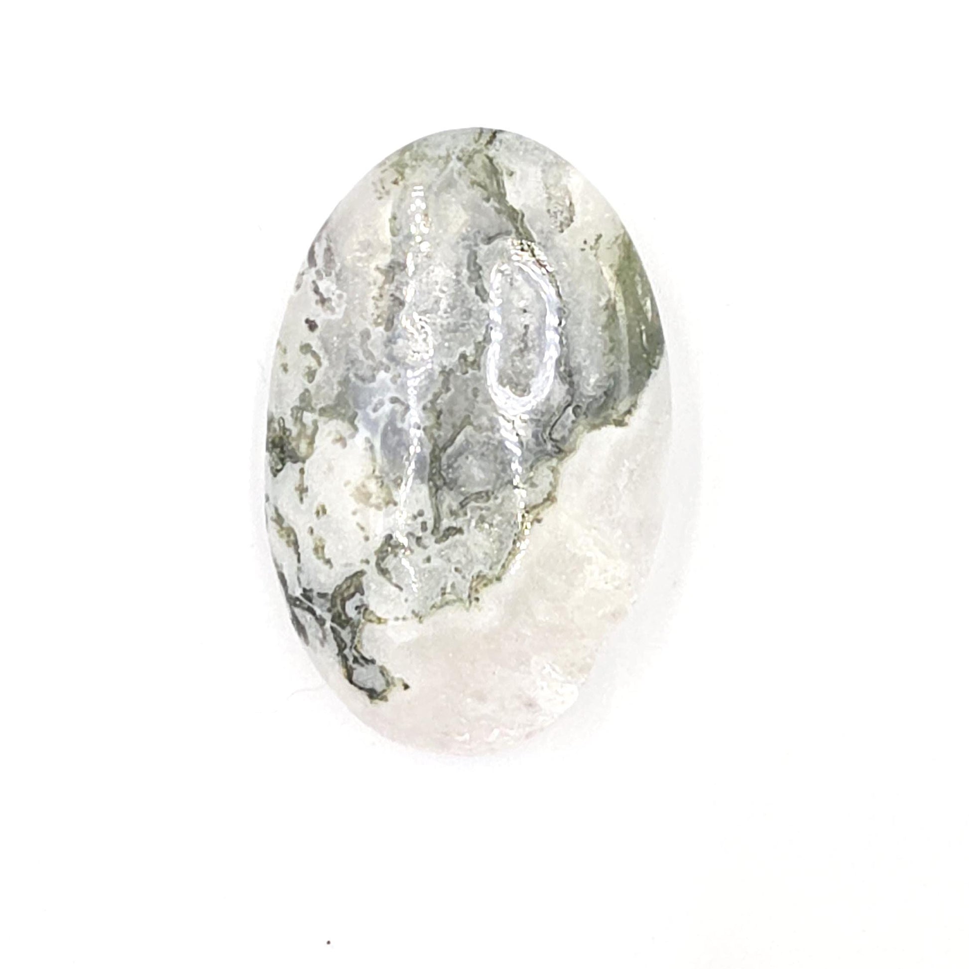 Drusy Moss Agate Palm Stone – Grounding & Growth Healing Crystal, 40g